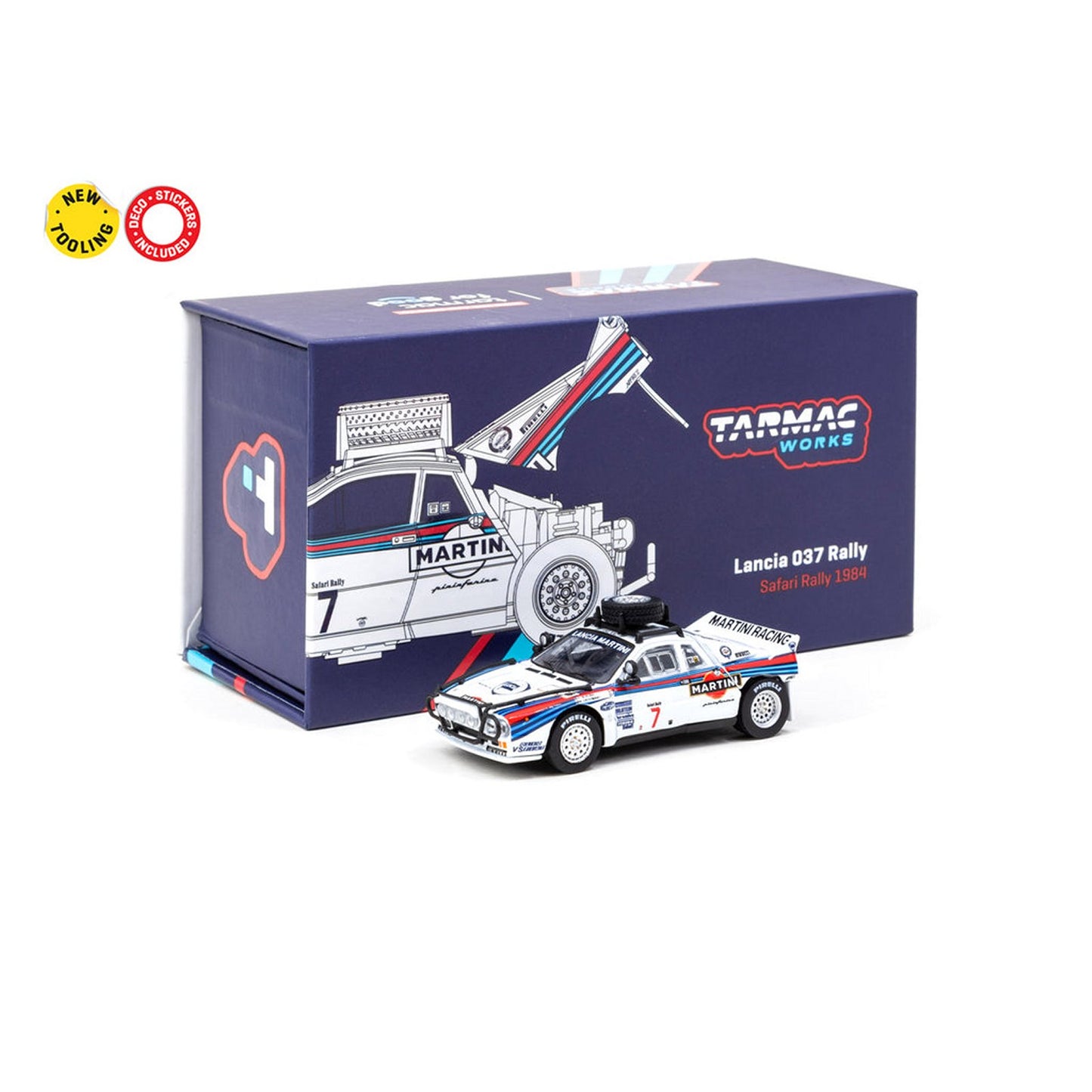 Lancia 037 Rally A.Markku/K.Ilkka (Safari Rally 1984) in White/Blue/Red