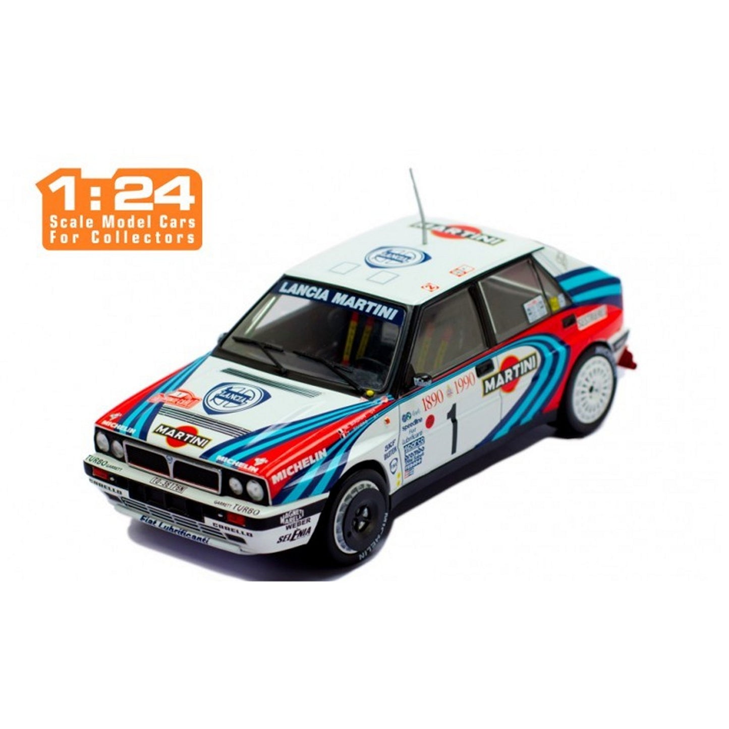 Lancia Delta Integrale 16V M.Biasion/T.Siviero (Martini Monte Carlo Rally 1990) in White/Red/Blue