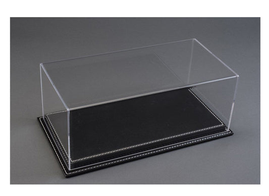Luxury Black Leather Stitched Base Display Case