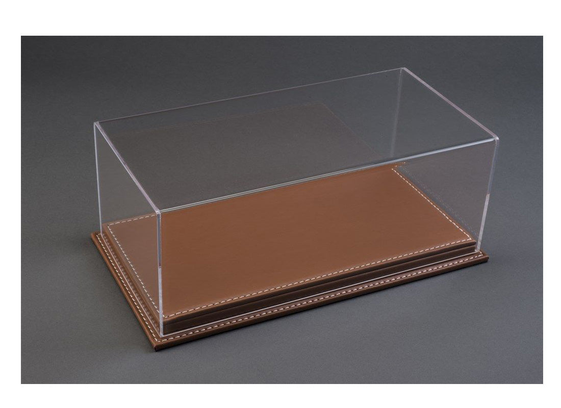 Luxury Brown Leather Stitched Base Display Case