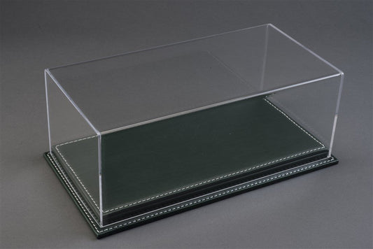 Luxury Dark Green Leather Stitched Base Display Case