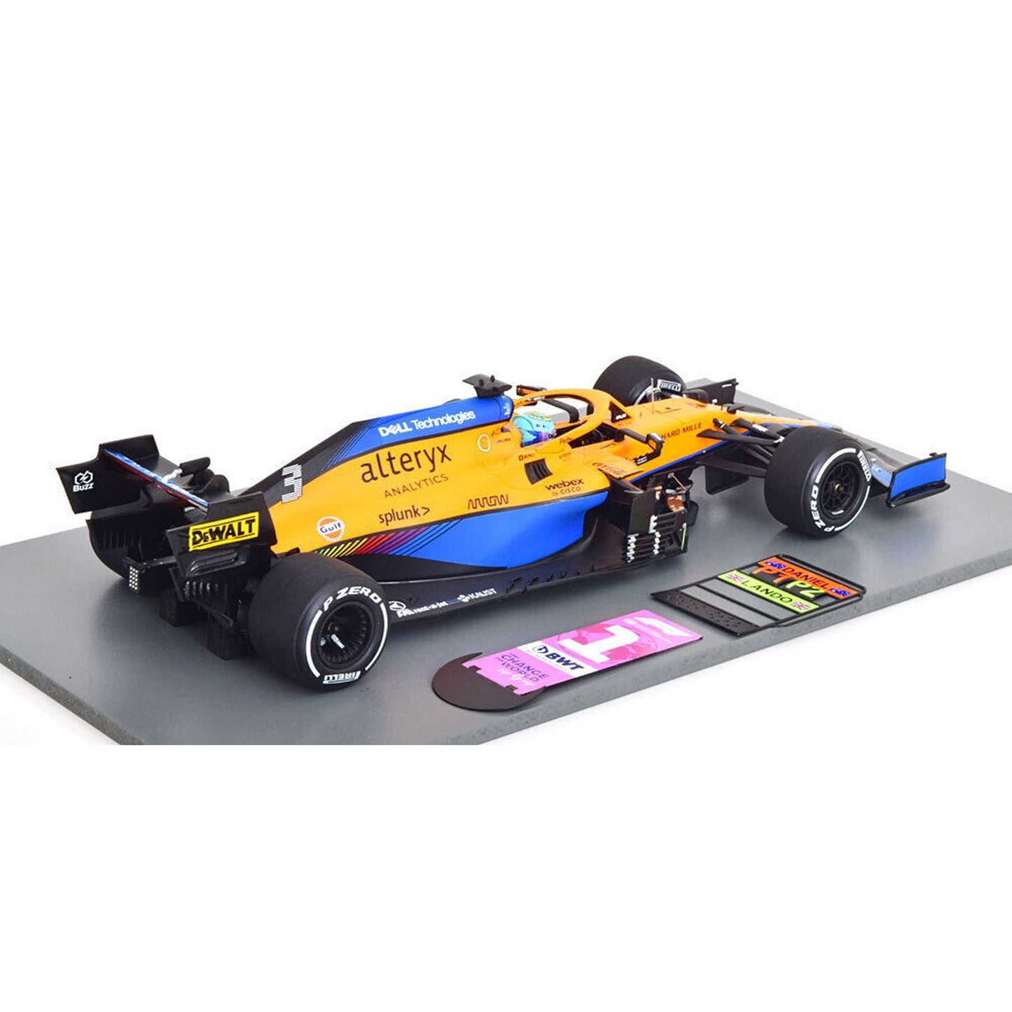 McLaren MCL25M Daniel Ricciardo (Winner With Pitboard Italian GP 2021) in Orange/Blue