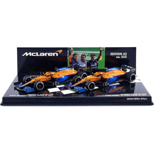 McLaren MCL35M Lando Norris and Daniel Ricciardo (Two Car Set Italian GP 2021) in Orange/Blue