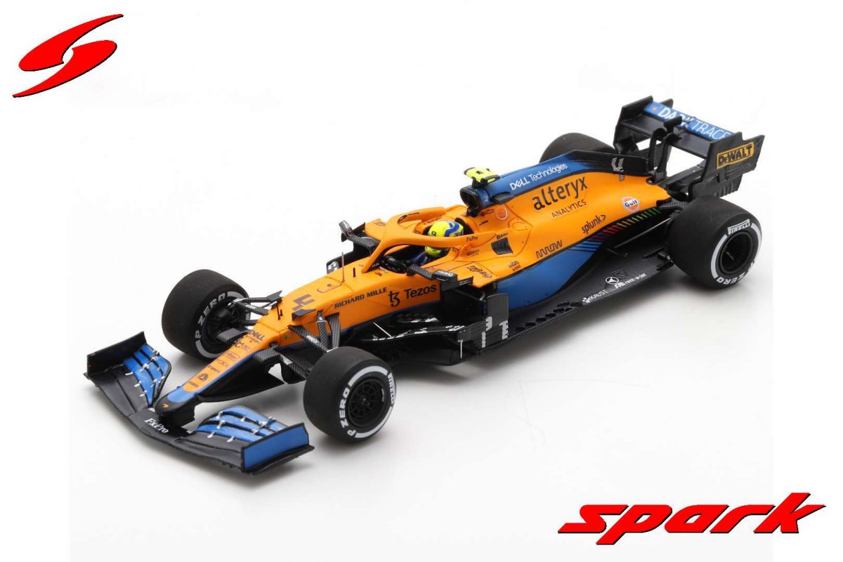 McLaren MCL35M Lando Norris (2nd Italian GP - With Pitboard 2021) in Orange/Blue