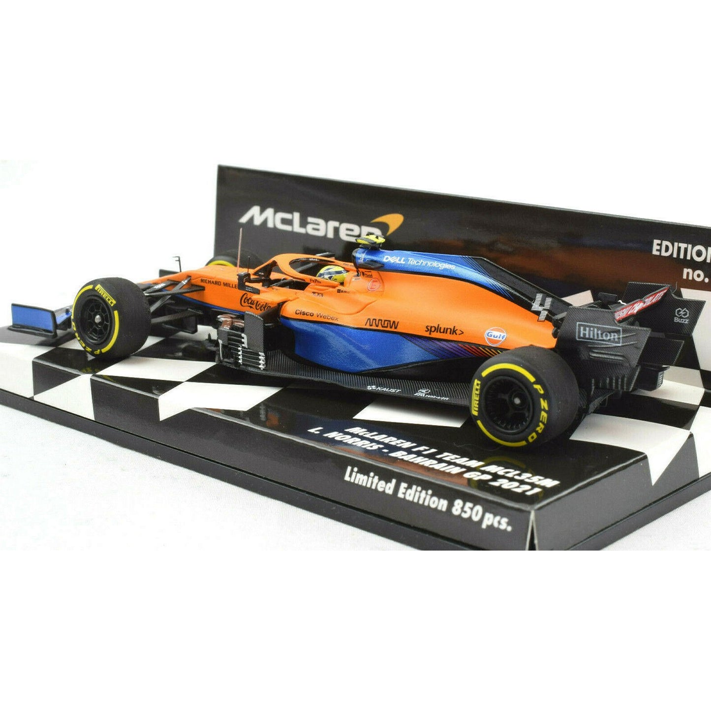 McLaren MCL35M Lando Norris (Bahrain GP 2021) in Orange/Blue