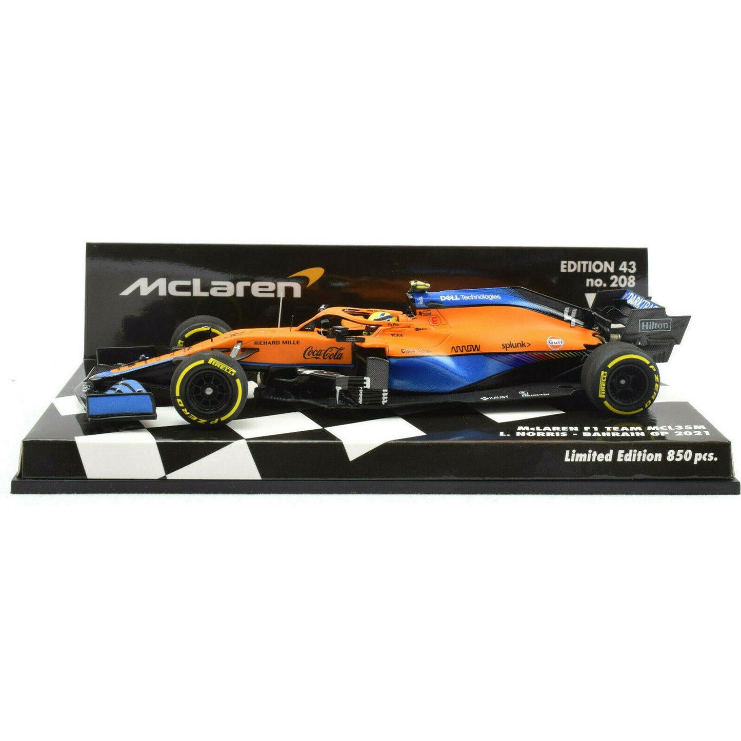 McLaren MCL35M Lando Norris (Bahrain GP 2021) in Orange/Blue