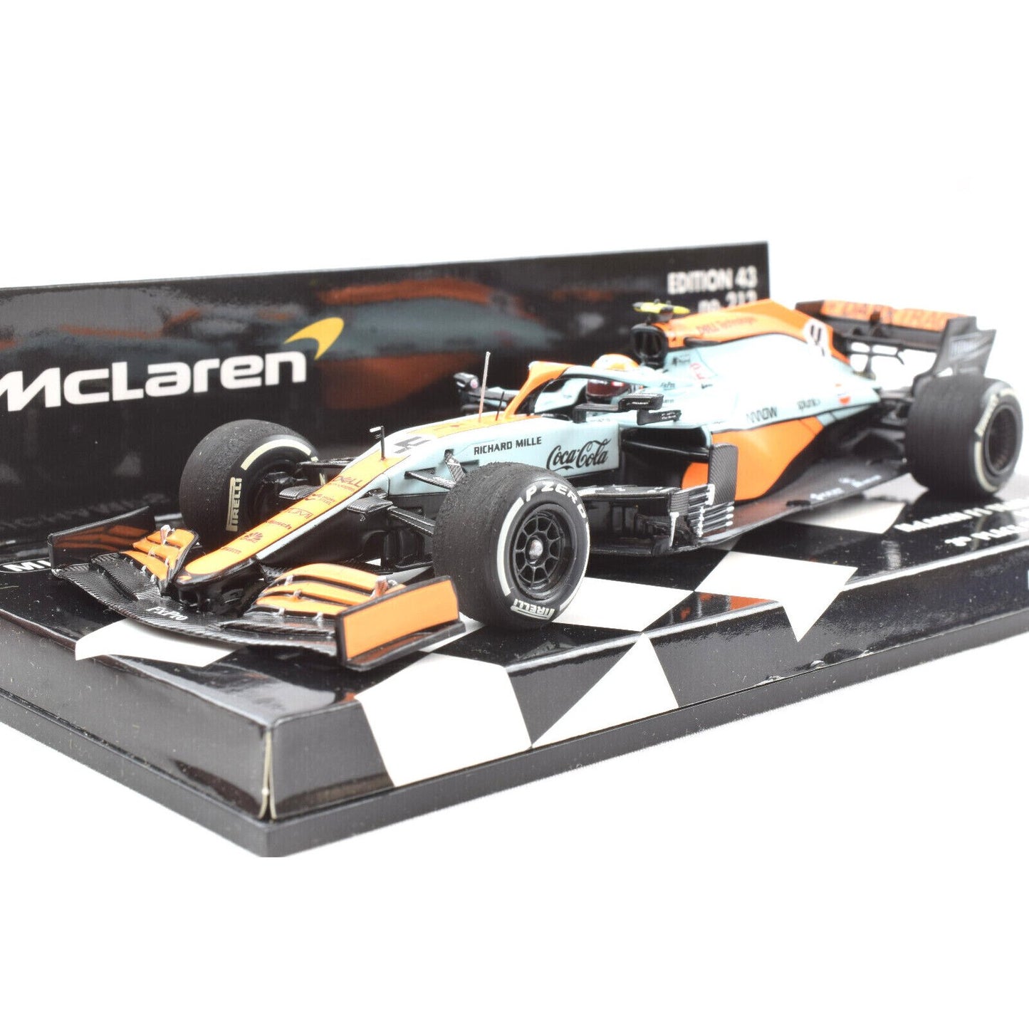 McLaren MCL35M Lando Norris (3rd Monaco GP 2021) in Blue/Orange