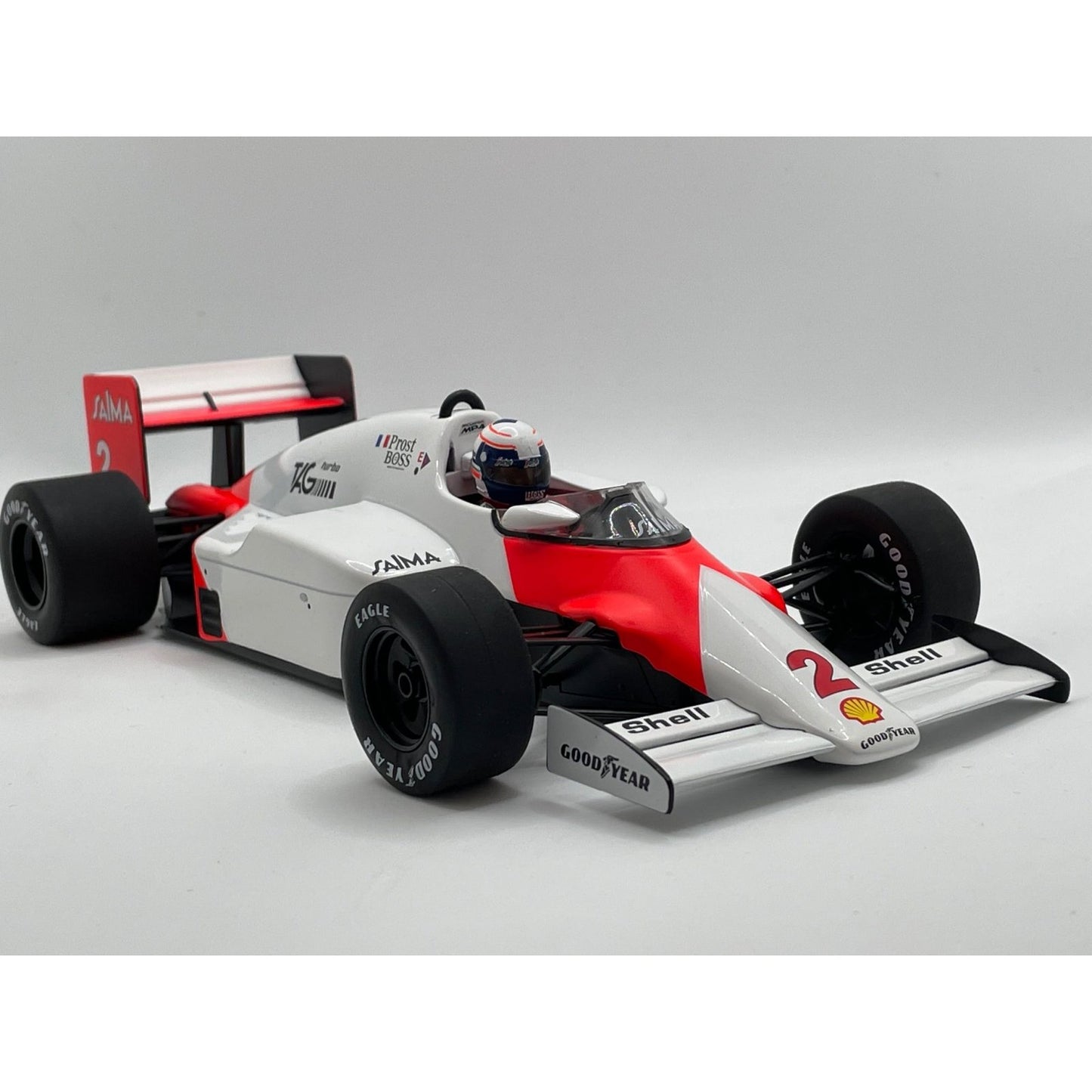 McLaren TAG MP4/2B Marlboro Alain Prost (Winner Monaco GP 1985) in White/Orange