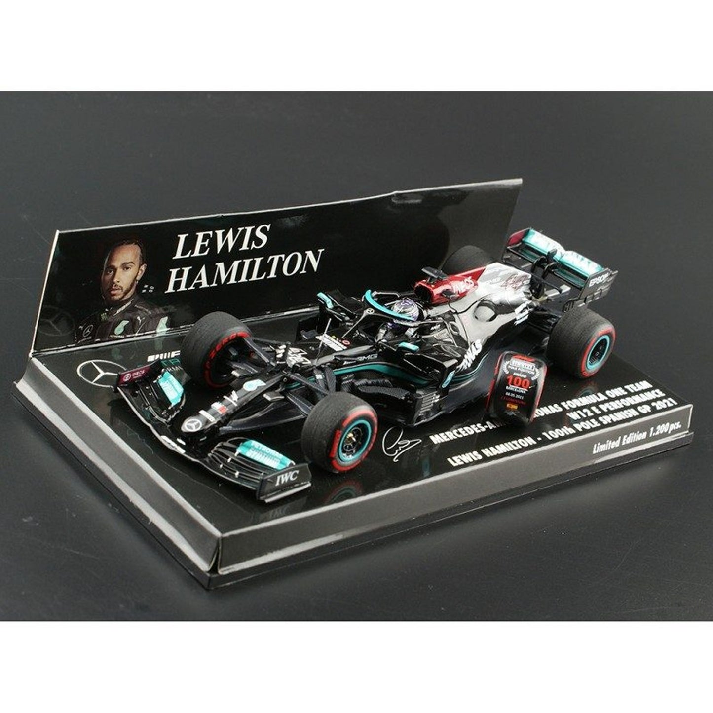 Mercedes AMG Petronas W12 E Performance Lewis Hamilton (100th Pole Spanish GP 2021) in Black
