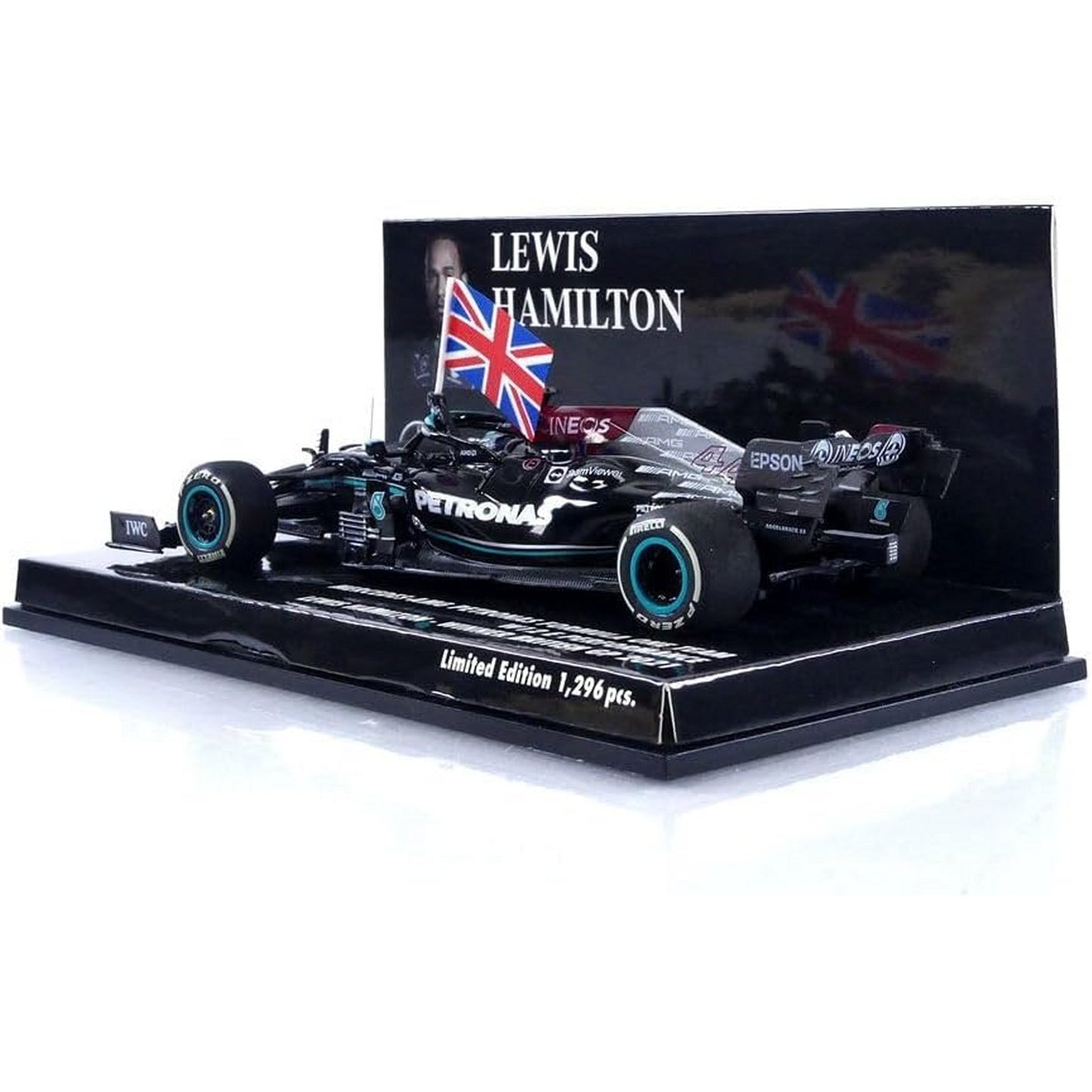 Mercedes Benz W12 E Performance Lewis Hamilton (Winner No.44 With Flag British GP 2021) in Black