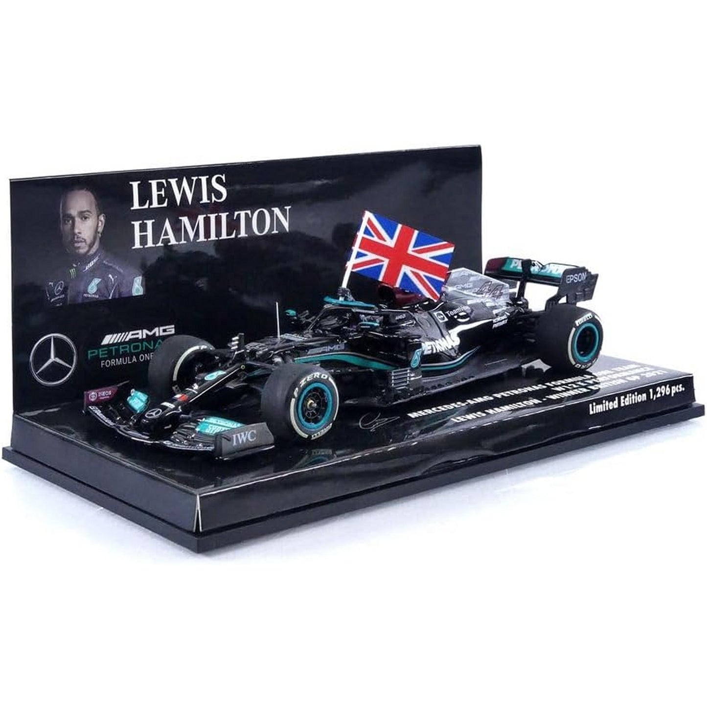 Mercedes Benz W12 E Performance Lewis Hamilton (Winner No.44 With Flag British GP 2021) in Black