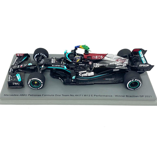 Mercedes AMG Petronas W12 E Performance Lewis Hamilton (Winner Brazilian GP - With Brazil Flag 2021) in Black