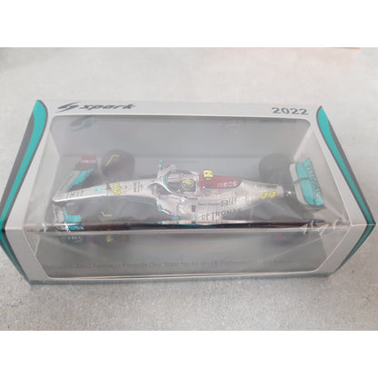 Mercedes W13 E Performance Lewis Hamilton (3rd Bahrain GP 2022) in Silver/Black/Green