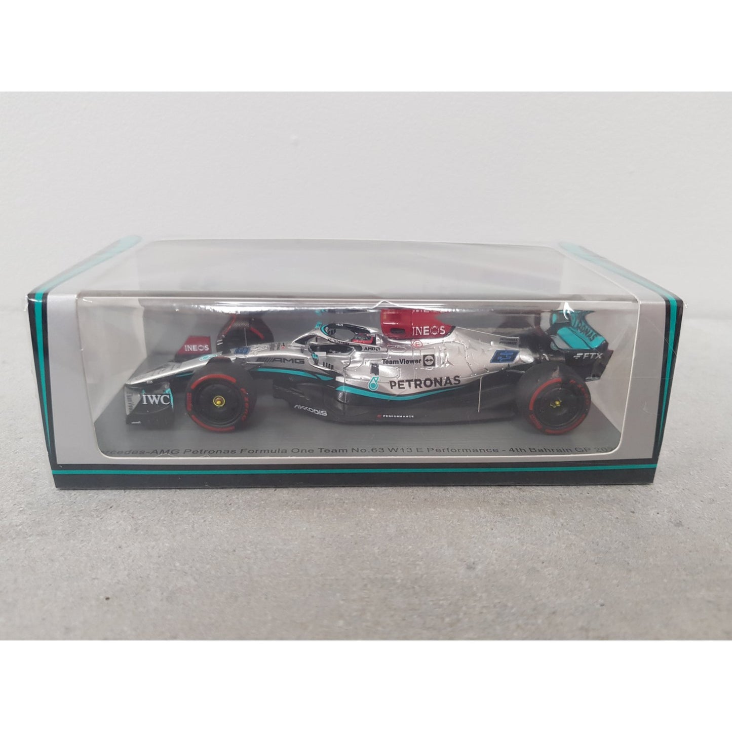 Mercedes W13 E Performance George Russell (4th Bahrain GP 2022) in Silver/Green/Black