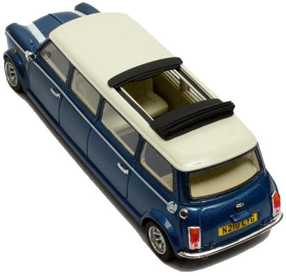 Mini Cooper Limo (1990) in White and Blue