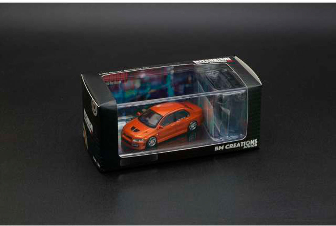 Mitsubishi Lancer Evolution VII (RHD With Black Hood Decals) in Custom Orange