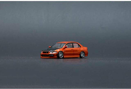 Mitsubishi Lancer Evolution VII (RHD With Black Hood Decals) in Custom Orange
