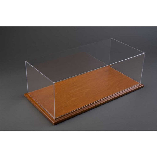 Molsheim Display Case With Cherry Wood Base (Wide Edge) in Brown