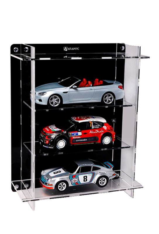 Multicase 3 Car Display Case in Black/Clear