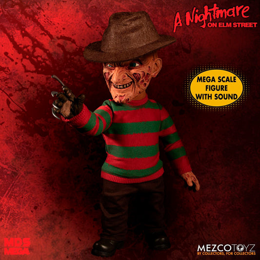 Talking Freddy Krueger Mezco Designer Series (Mega Scale) Figure From Nightmare On Elm Street