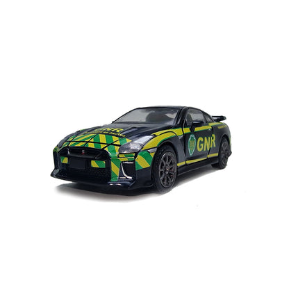 Nissan GT-R R35 (Portuguese Police Car With Driver Figure) in Dark Blue/Green