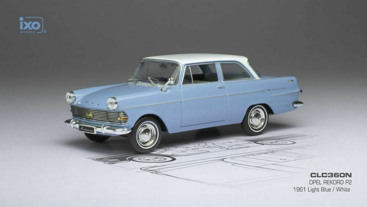 Opel Rekord P2 (1961) in Blue/White