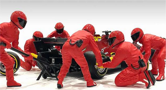 Pit Crew Figure Set in Red