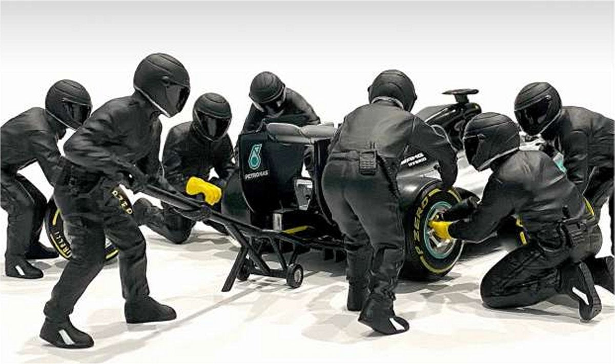 Pit Crew Figure Set in Black