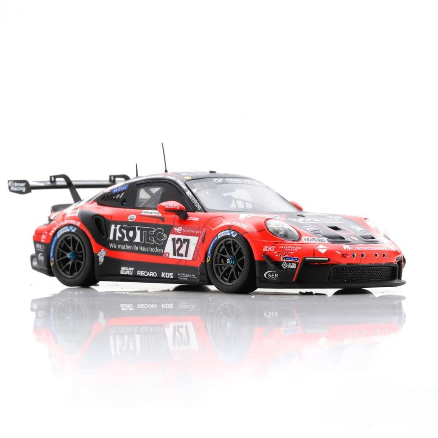 Porsche 911 GT3 KKramer Racing K.Kramer/C.Bruck/M.Kranz/A.Veremenko (No.127 Winner Cup 2 Class 24 Hour Nurburgring 2022) in Red/Black