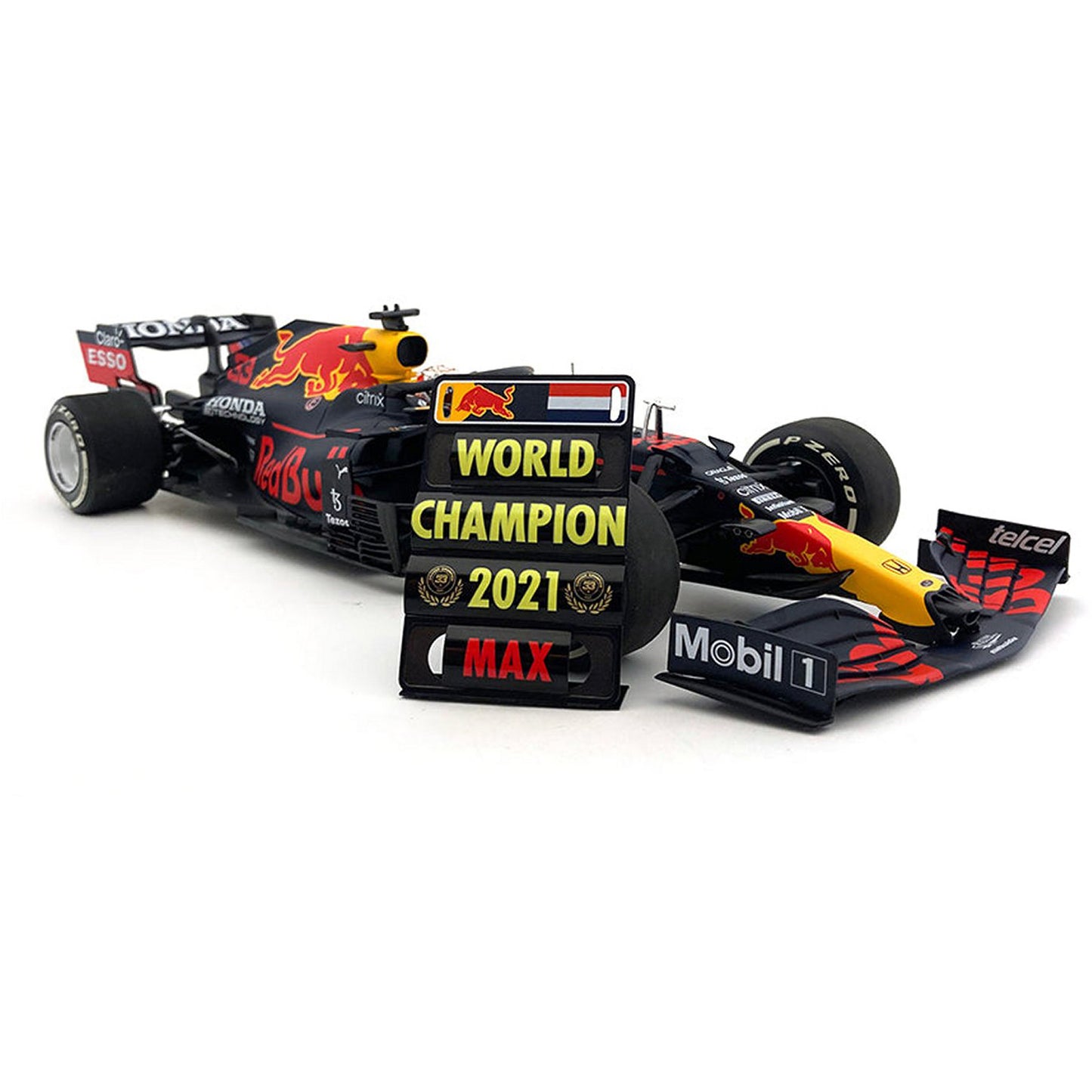 Red Bull Racing Honda RB196B Max Verstappen (World Champion With Pitboard Abu Dhabi GP 2021) in Blue