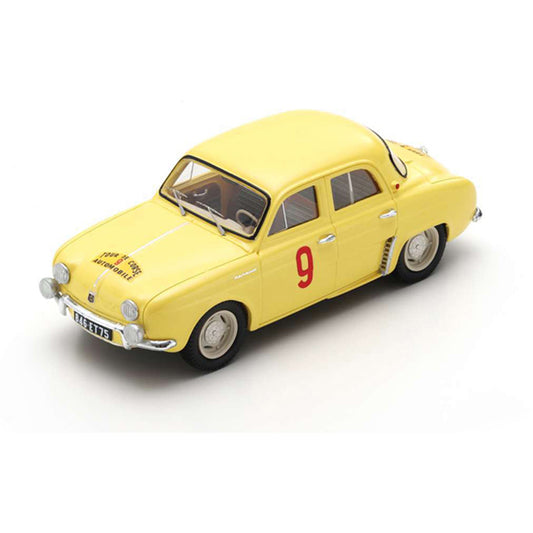 Renault Dauphine Miss G. Thirion - N. Ferrier (No.9 Winner Tour de Corse 1956) in Light Yellow