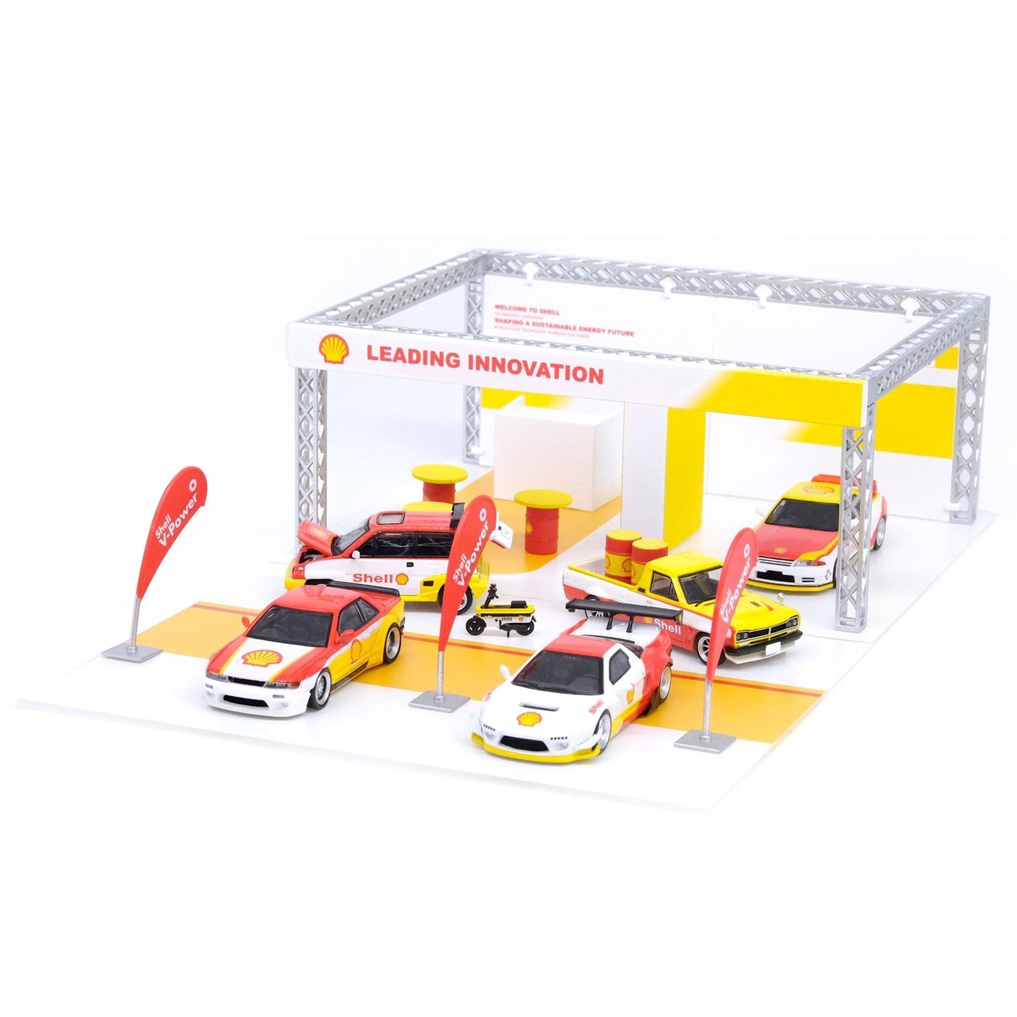 Shell Kiosk Diorama in White/yellow