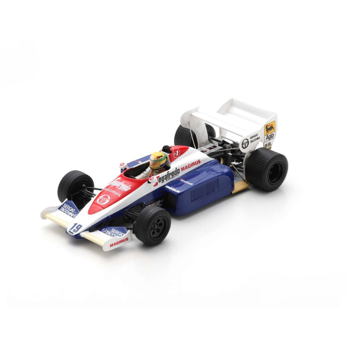 Toleman TG184 Ayrton Senna (No.19 British GP 1984) in Blue/White/Red
