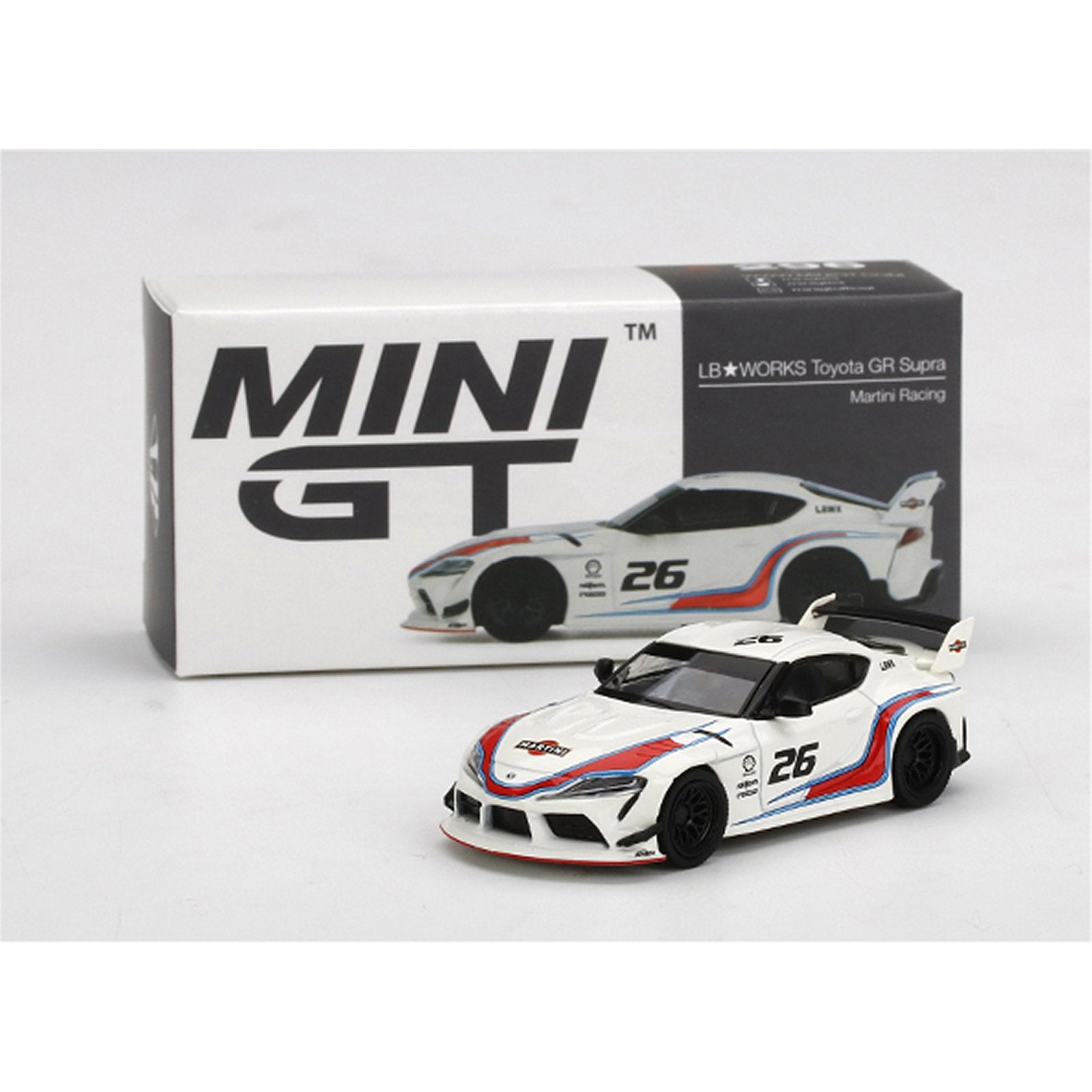 Toyota GR Supra (LBWK Martini Racing) in White/Blue/Red | Mini GT ...