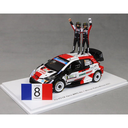 Toyota Yaris WRC Monza Rally Winner S.Ogier/J.Ingrassia (With Figures And Flag 2021) in Black/White/Red