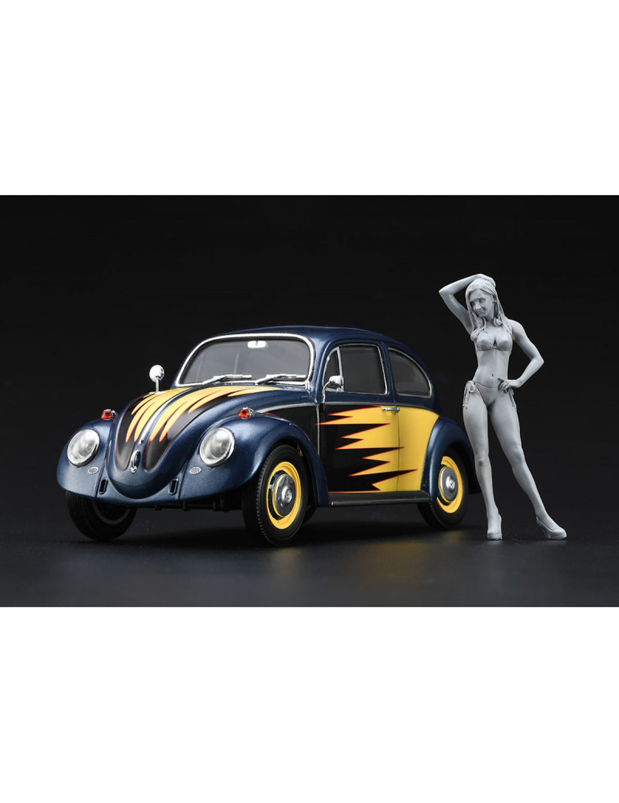 VW Beetle Type I 'Cal Look' (Included Female Figure 1966) [Kit] in Navy