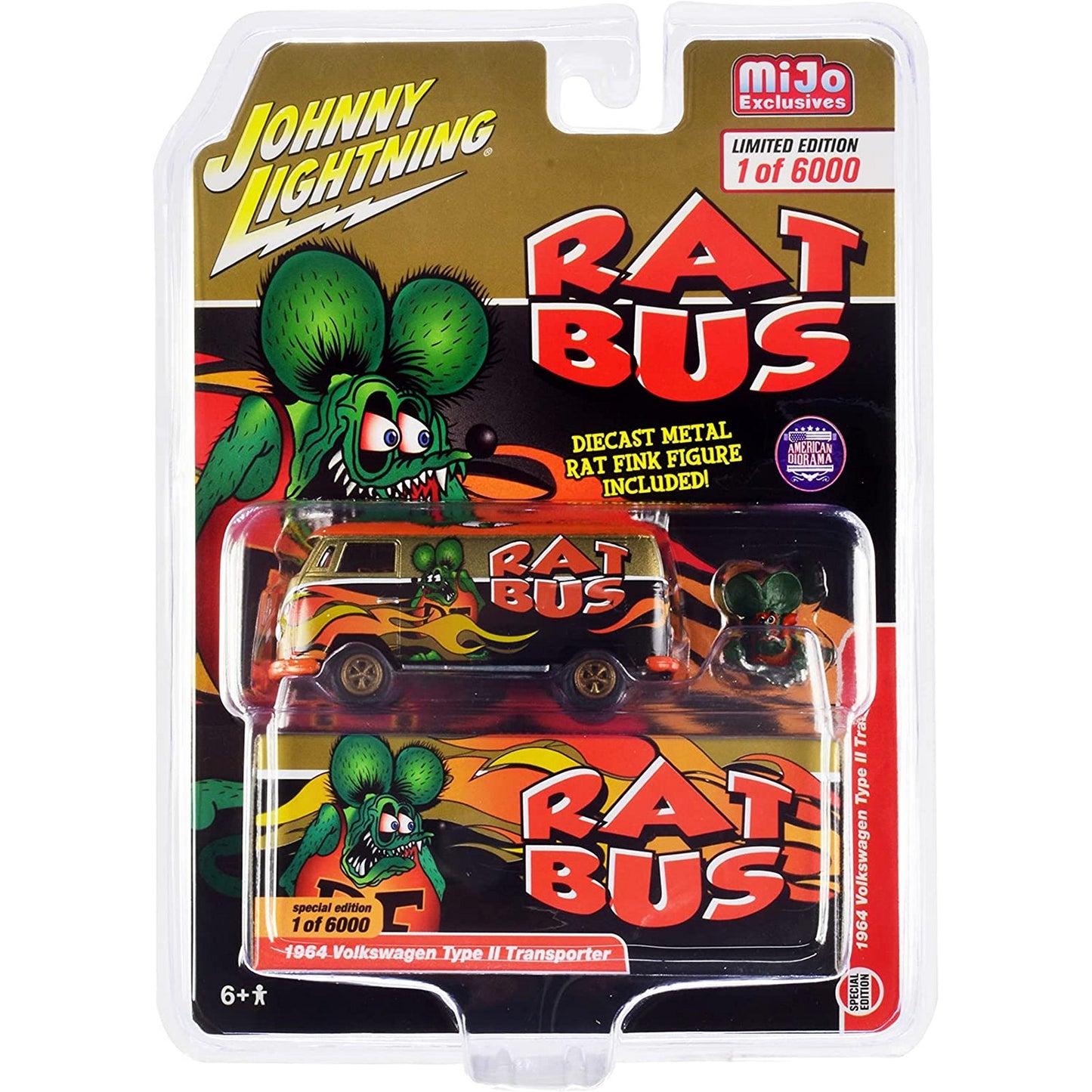 VW Bus T2 Transporter (With Rat Fink Figure)