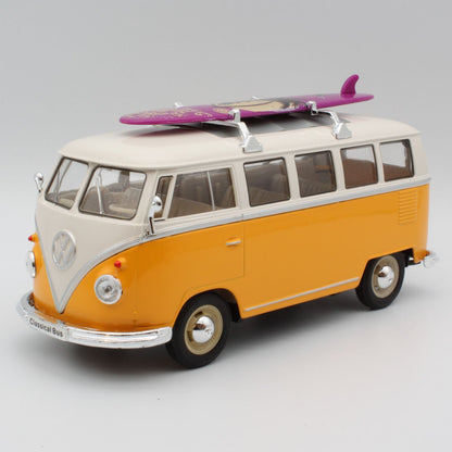 VW T1 Bus (with Surf Board 1962) in Yellow and White