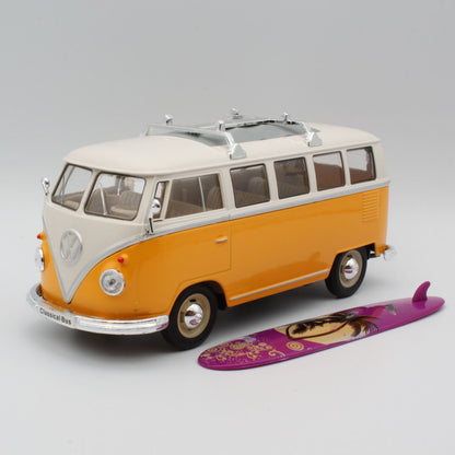 VW T1 Bus (with Surf Board 1962) in Yellow and White