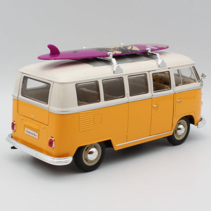 VW T1 Bus (with Surf Board 1962) in Yellow and White