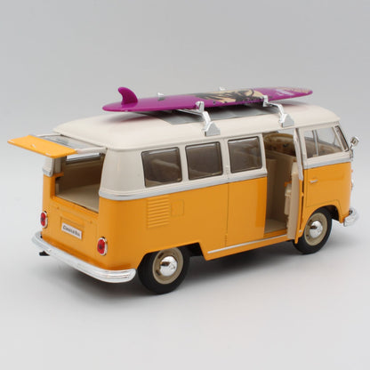 VW T1 Bus (with Surf Board 1962) in Yellow and White