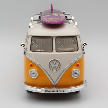 VW T1 Bus (with Surf Board 1962) in Yellow and White