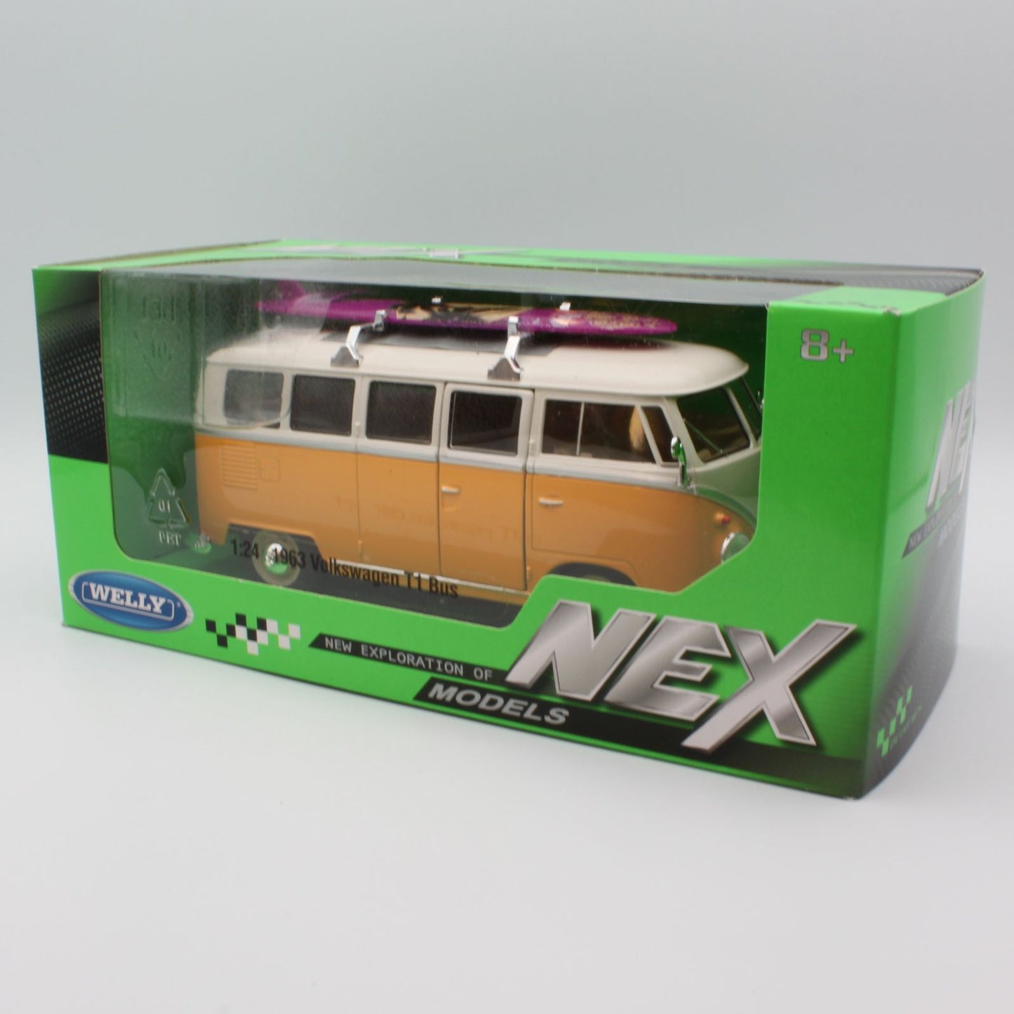 VW T1 Bus (with Surf Board 1962) in Yellow and White