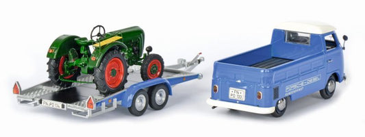 VW T1 C Van with Trailer and Allgaier Tractor in Blue