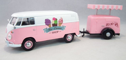 VW T2 Ice Cream Van with Trailer in Pink and White