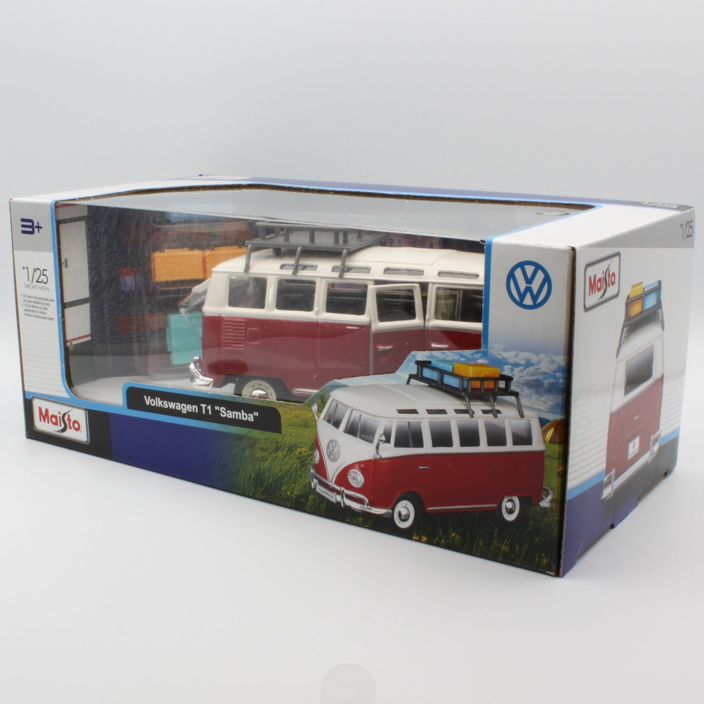 VW Van Samba (with Roof Rack) in red