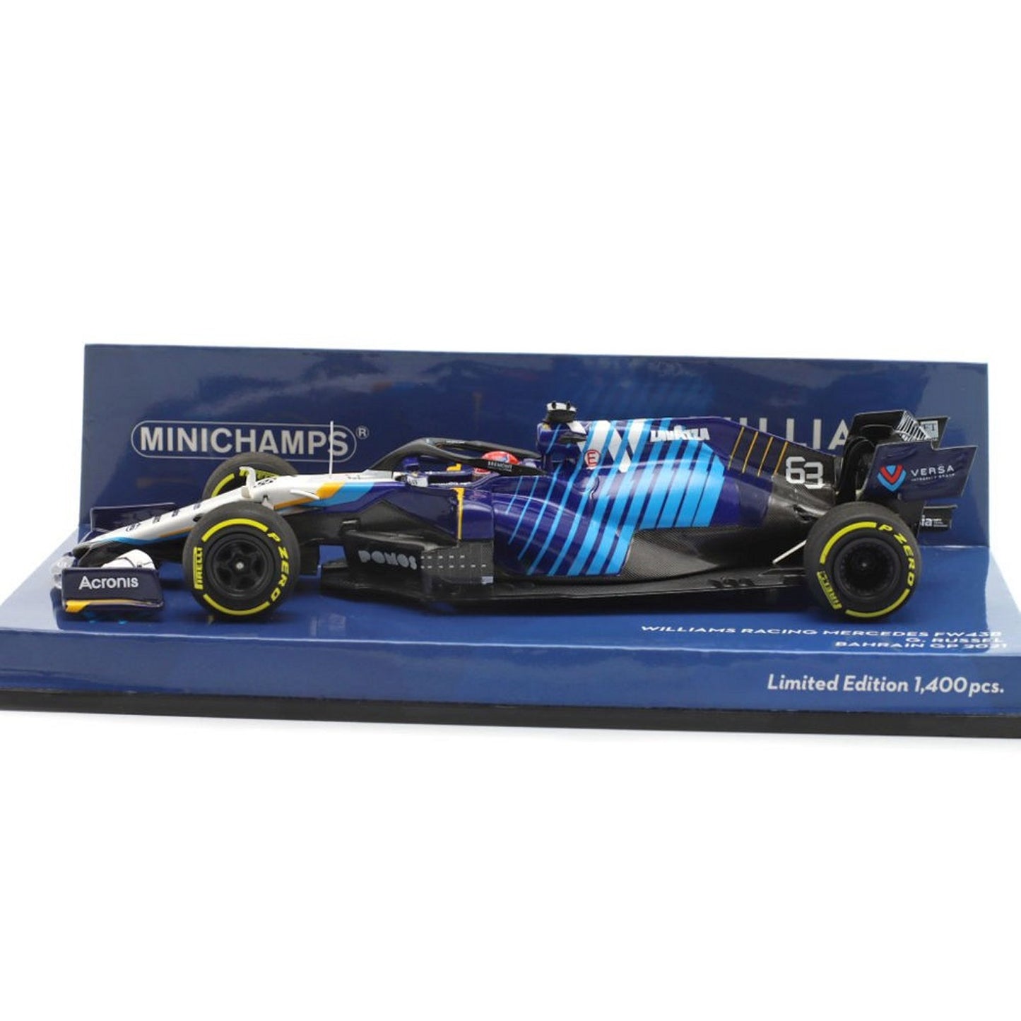 Williams Racing Mercedes FW43B George Russel (Bahrain GP 2021) in Blue
